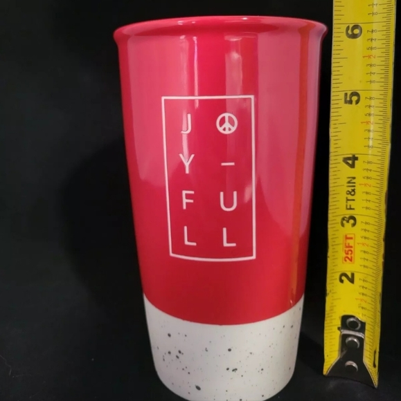 New NoTagStarbucks 2017 Holiday Red Joyful Ceramic Traveler 12 fl oz Tumbler Mug - Picture 8 of 9